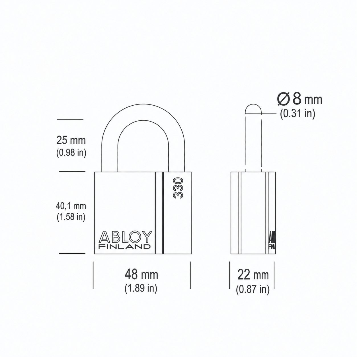 ABLOY 330-25 Padlock