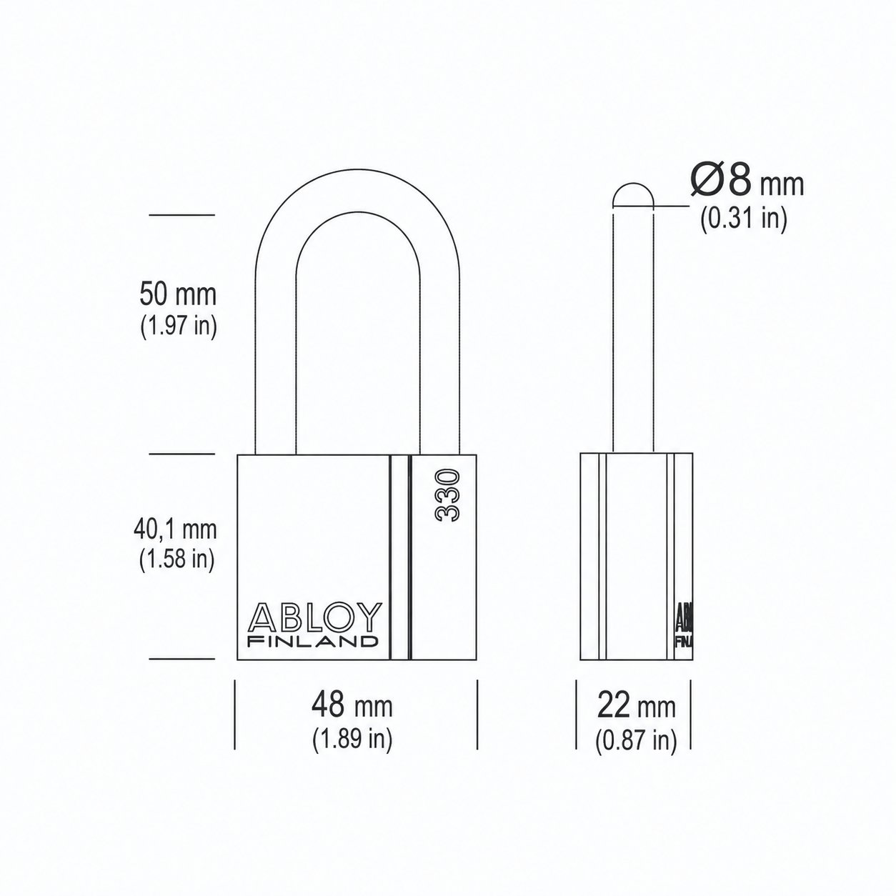 ABLOY 330-50 Padlock