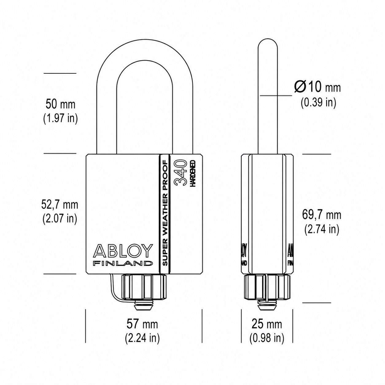 ABLOY 340-50 Super Weather Proof Padlock